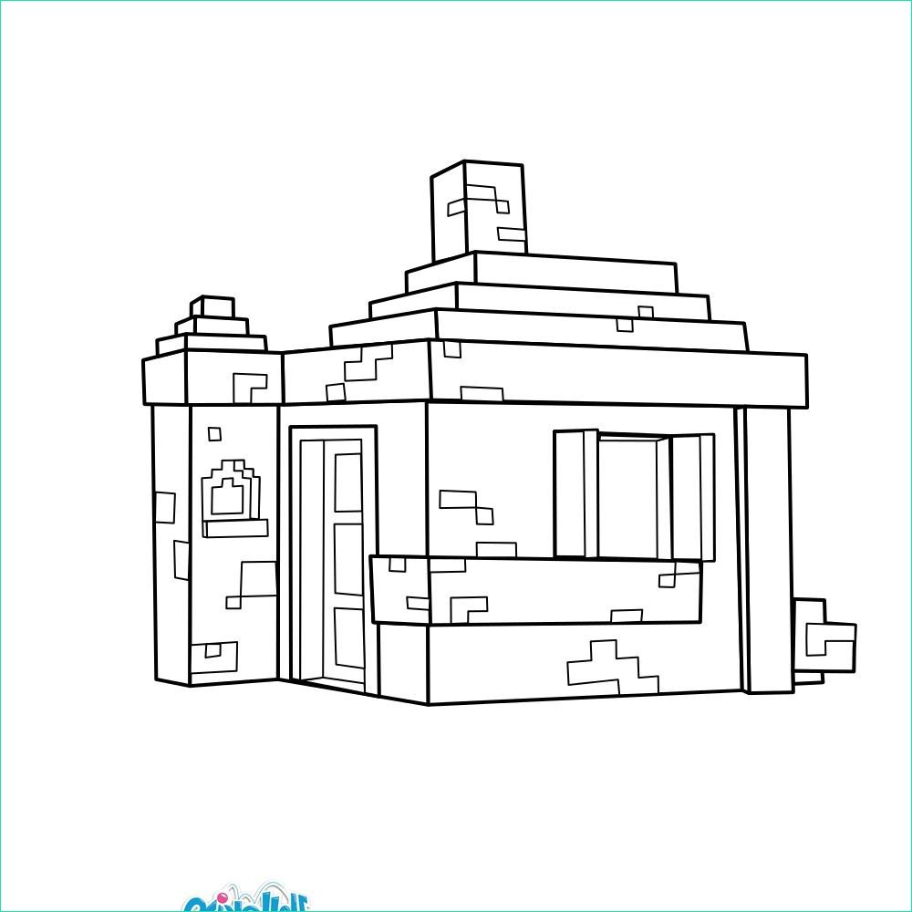 Coloriage Minecraft Maison Bestof Photos House Coloring Page From Minecraft Video Game More
