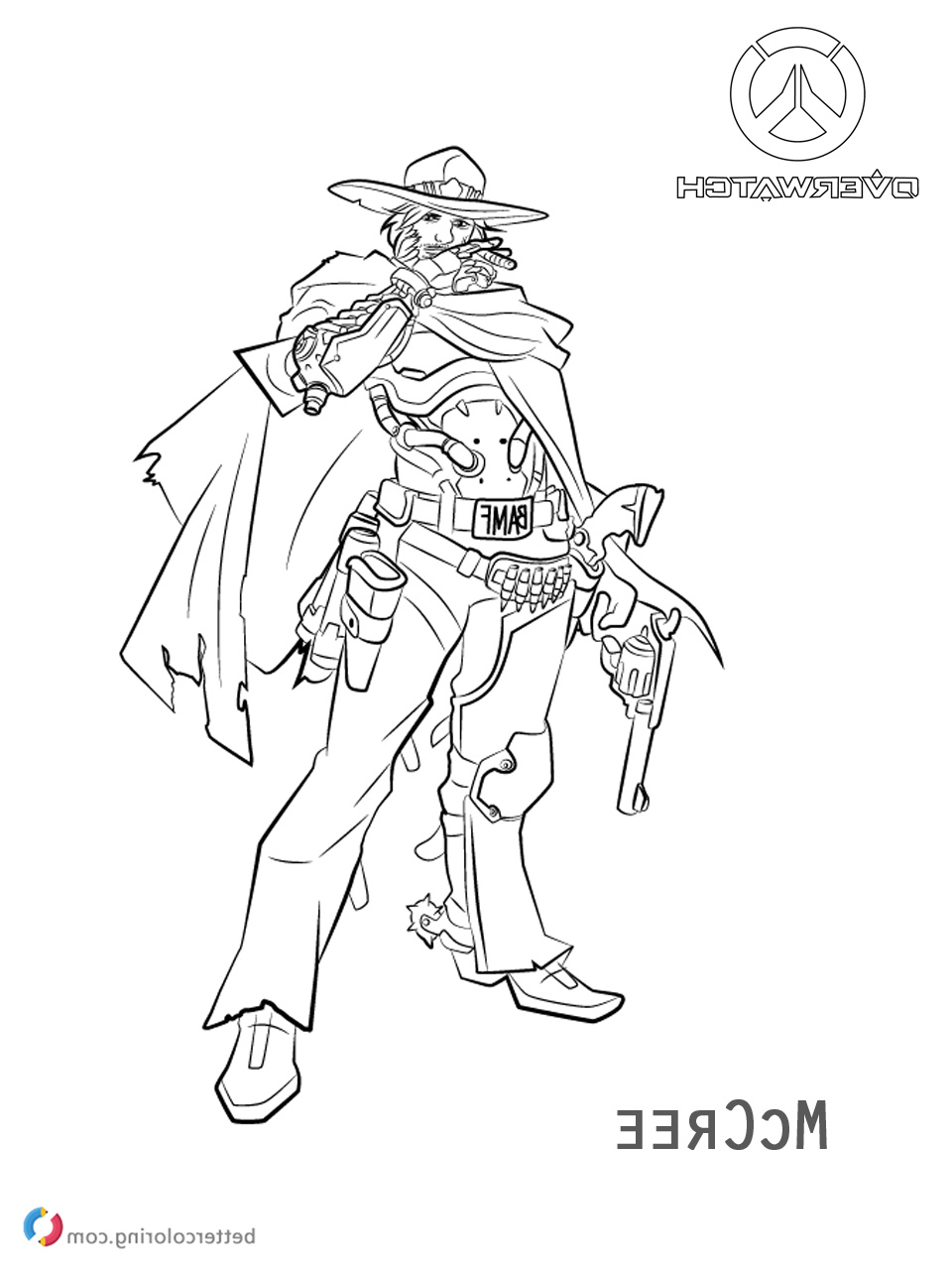 Coloriage Overwatch Nouveau Photographie Mccree From Overwatch Coloring Pages Free Printable