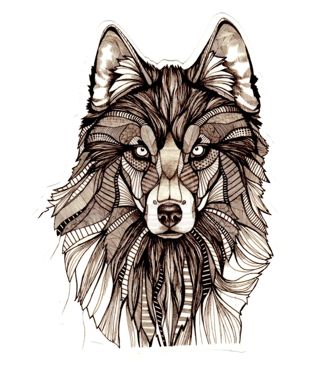 Coloriage Tete De Loup Inspirant Photos Wolf Temporary Tattoo by atattood On Etsy