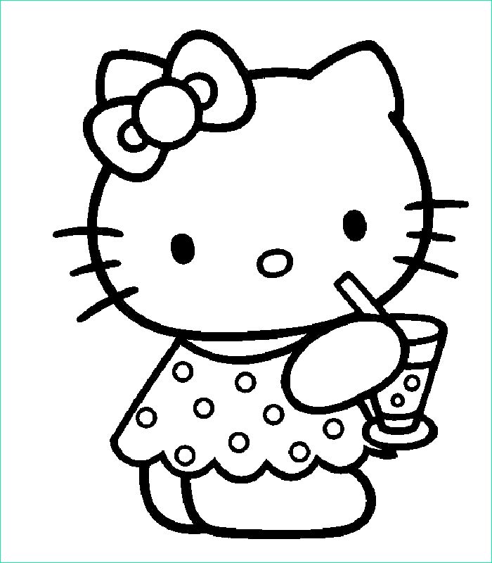 Dessin à Imprimer Hello Kitty Unique Galerie Coloriage A Imprimer Hello Kitty Boit Un Verre Gratuit Et