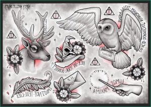Dessin Chouette Harry Potter Nouveau Collection Harry Potter Flash Tattoo Designs
