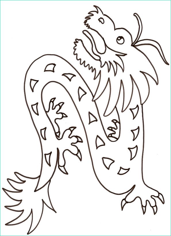 Dessin Dragon Chinois Facile Inspirant Collection Coloriage Dragon Chinois Triangle Tête à Modeler