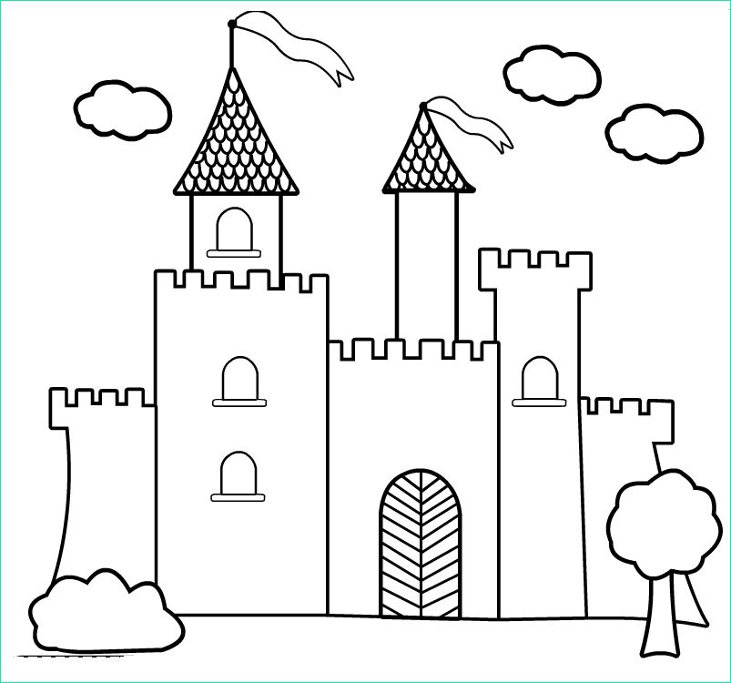 Dessin Facile Chateau Beau Stock Disney Princess Castle Coloring Pages to Kids