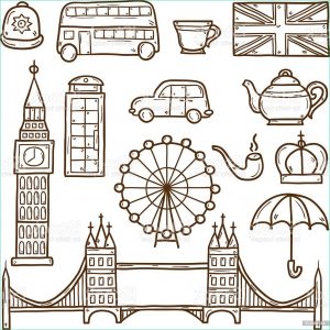 Dessin Londre Luxe Photographie Set Cute Hand Drawn Cartoon Objects London theme