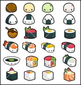 Dessin Sushi Kawaii Beau Collection More Kawaii Sushi