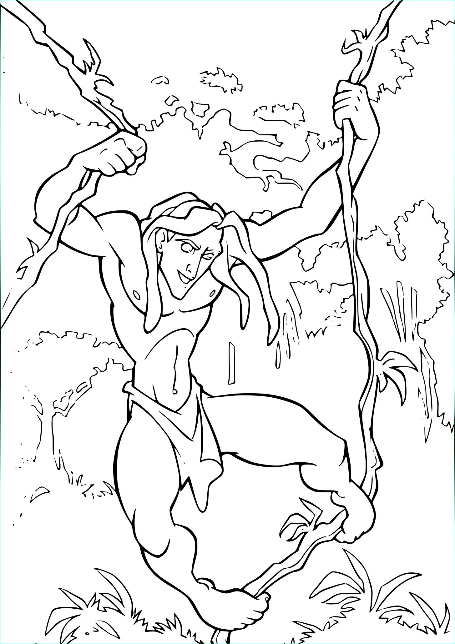 Dessin Tarzan Luxe Image Coloriage Tarzan Sur Des Lianes à Imprimer Sur Coloriages