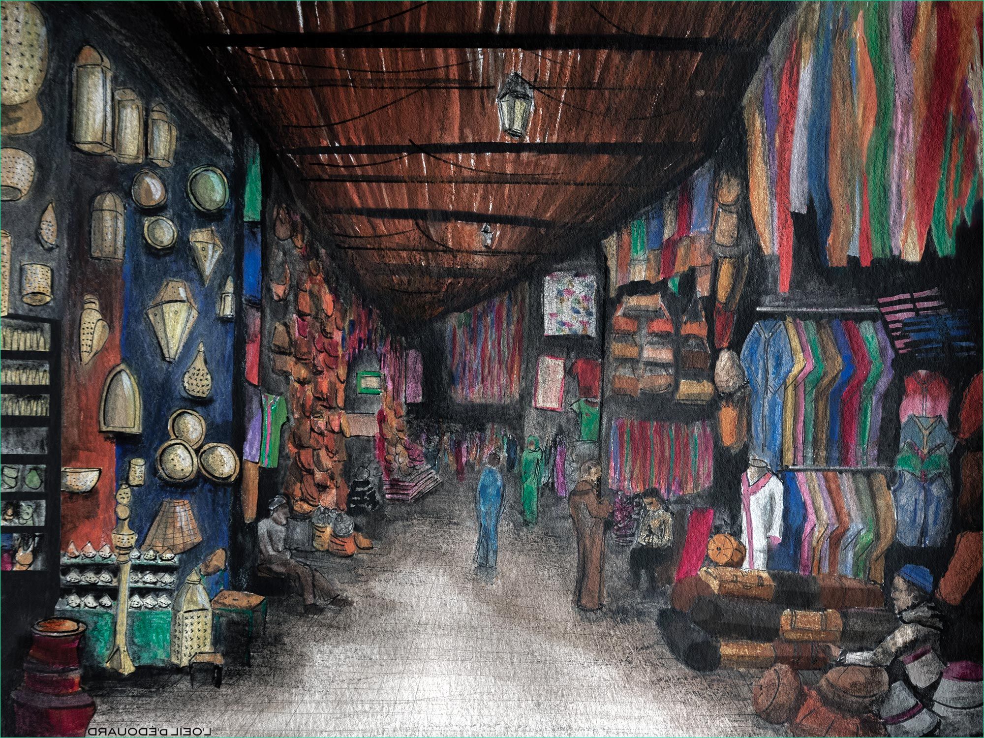 Maroc Dessin Beau Galerie Balade Dans La MÉdina Et Les souks De Marrakech Blog