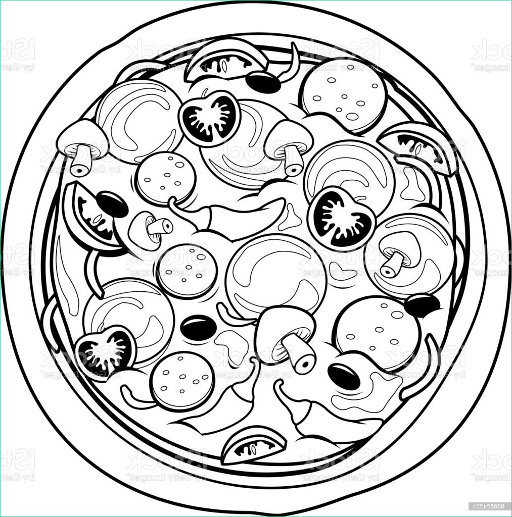 Pizza Coloriage Impressionnant Images Pizza Blanco Y Negro Para Colorear Página Del Libro