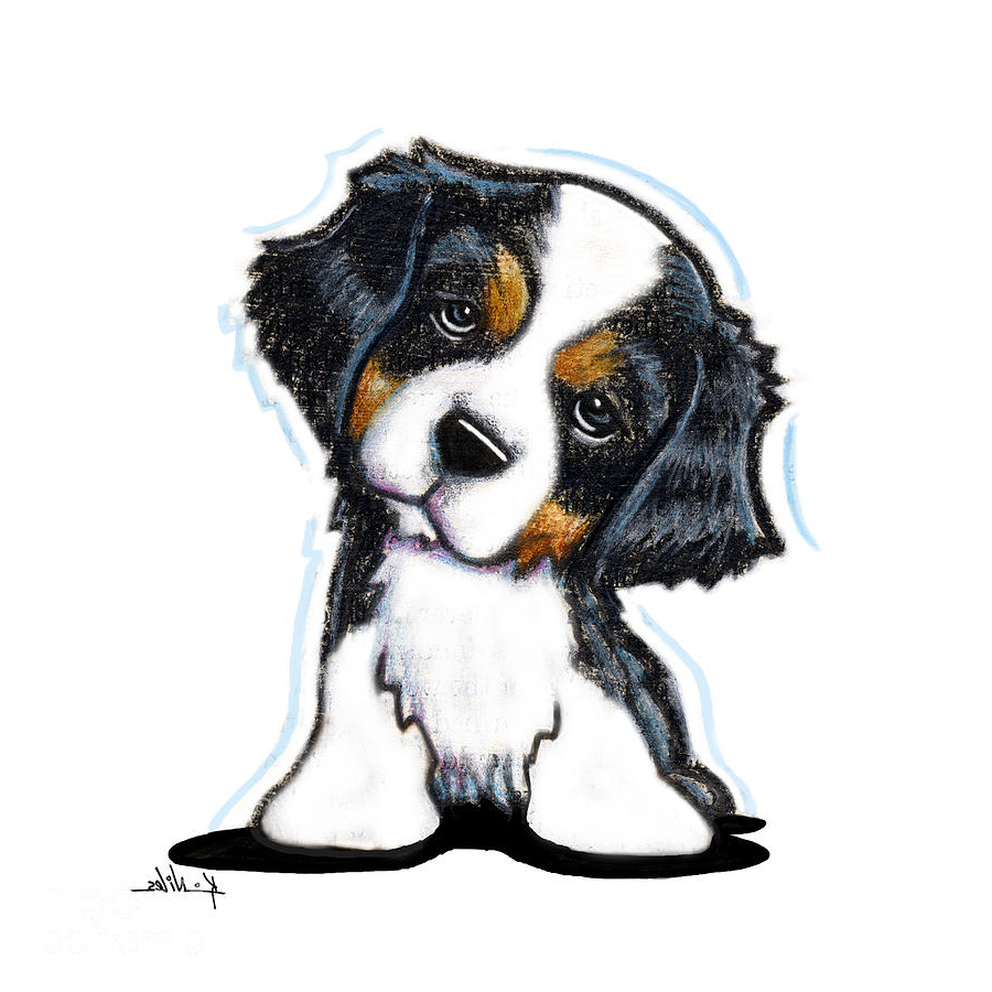 Cavalier Dessin Luxe Collection Cavalier King Charles Spaniel Drawing by Kim Niles