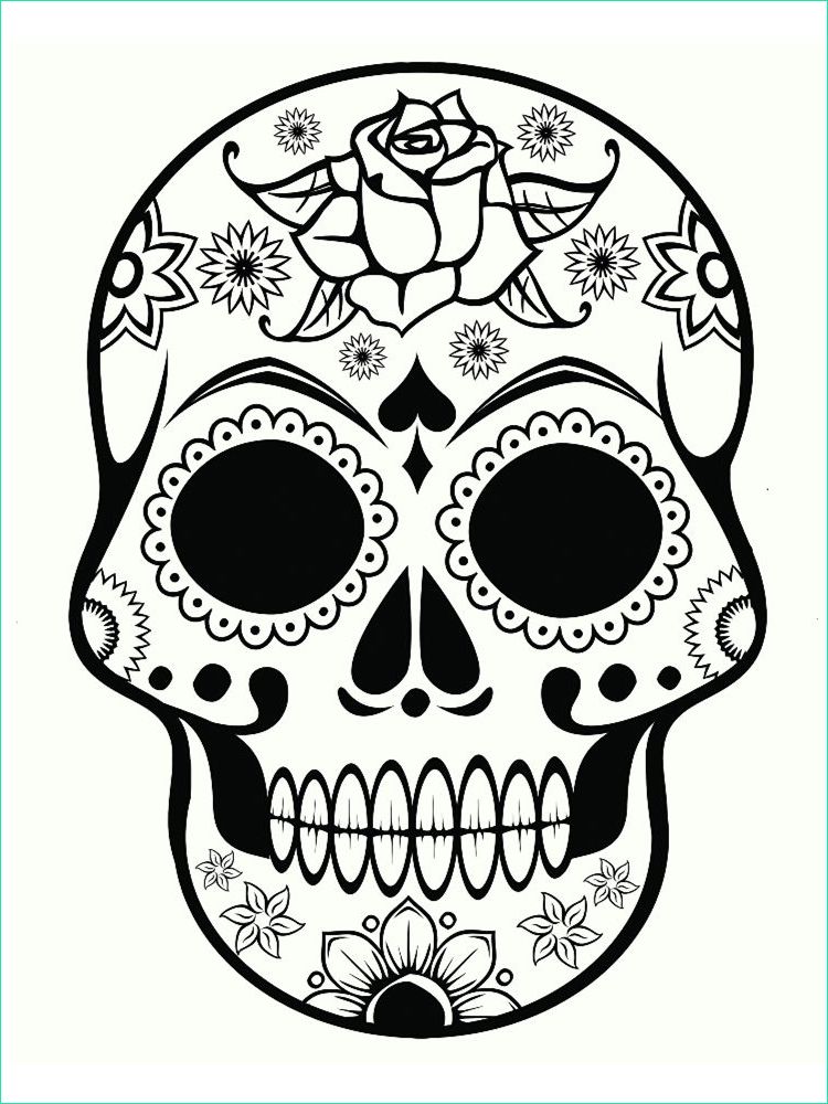 Coloriage à Imprimer Tete De Mort Beau Collection Coloriage Tête De Mort Mexicaine 20 Dessins à Imprimer