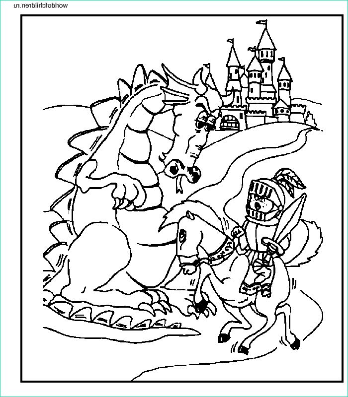 Coloriage Chevalier Dragon Unique Image Coloring Pages Knights and Dragons Coloring Home