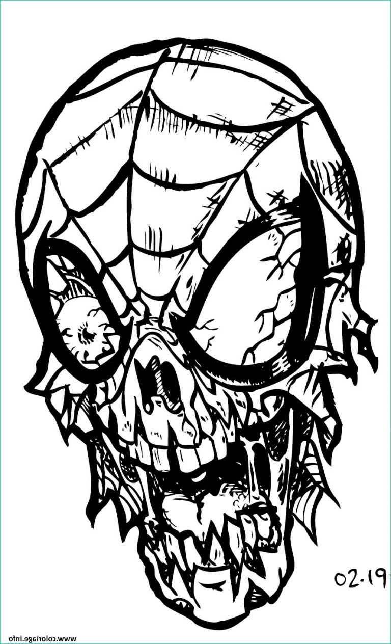 Coloriage Horreur Cool Photos Coloriage Spiderman Zombie Dessin