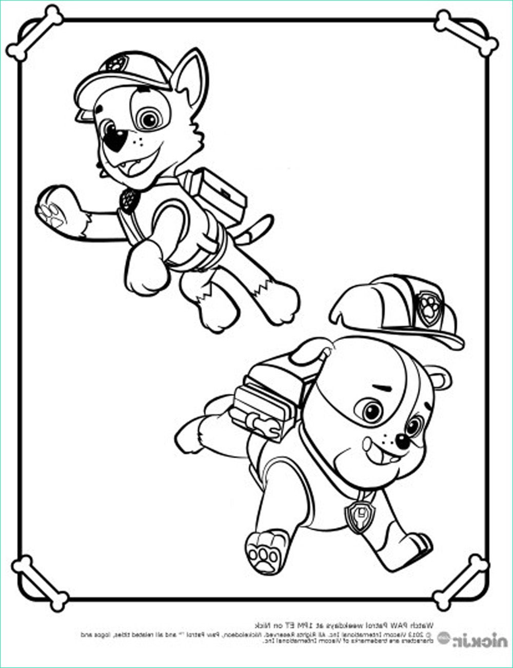 Coloriage Paw Patrol Luxe Collection 20 Rubble Paw Patrol Coloring Page