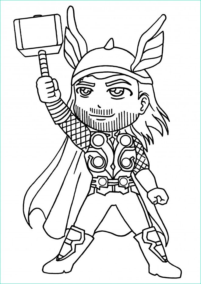 Coloriage Super Hero Cool Collection Coloriage Super Héro Thor Dessin Gratuit à Imprimer