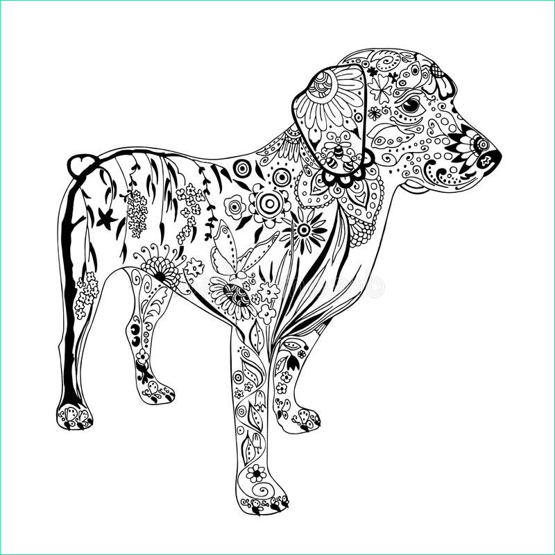 Dessin Chien à Imprimer Impressionnant Collection Patterned Dog Drawing Hand Drawn Doodle Zentangle Style