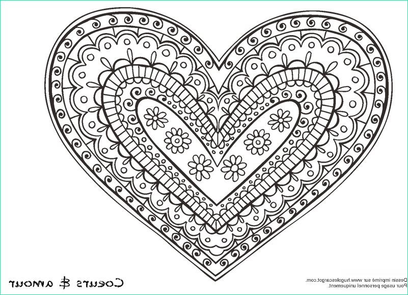 Dessin Coeur Mandala Inspirant Images Coloriage Mandala Cœur &amp; Amour Hugolescargot