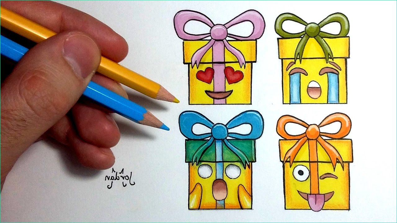 Dessin De Cadeau Beau Photos Ment Dessiner Des Cadeaux De Noël Emoji [tutoriel