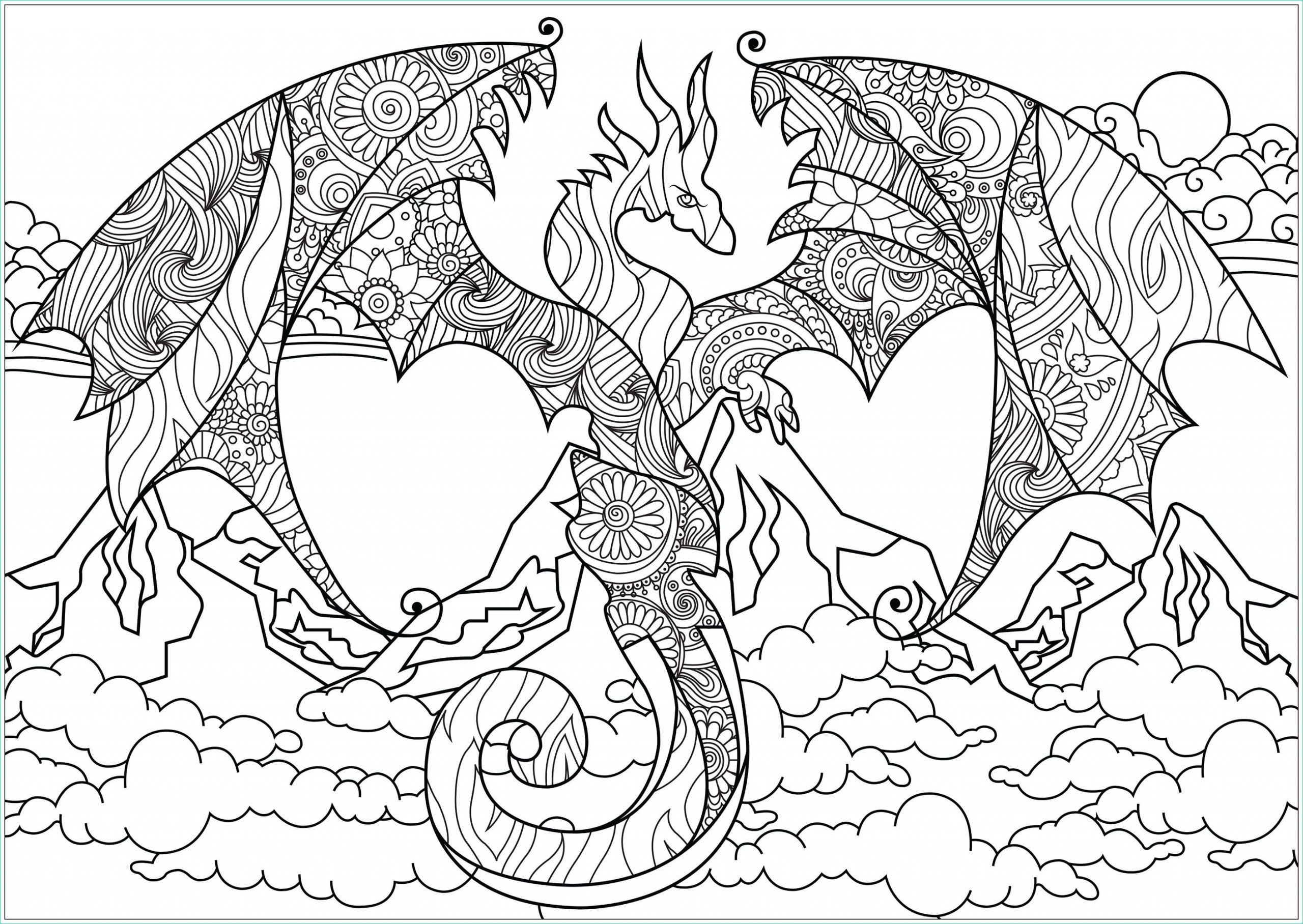 Dessin De Dragon Unique Galerie Dragon Des Montagnes Dragons Coloriages Difficiles