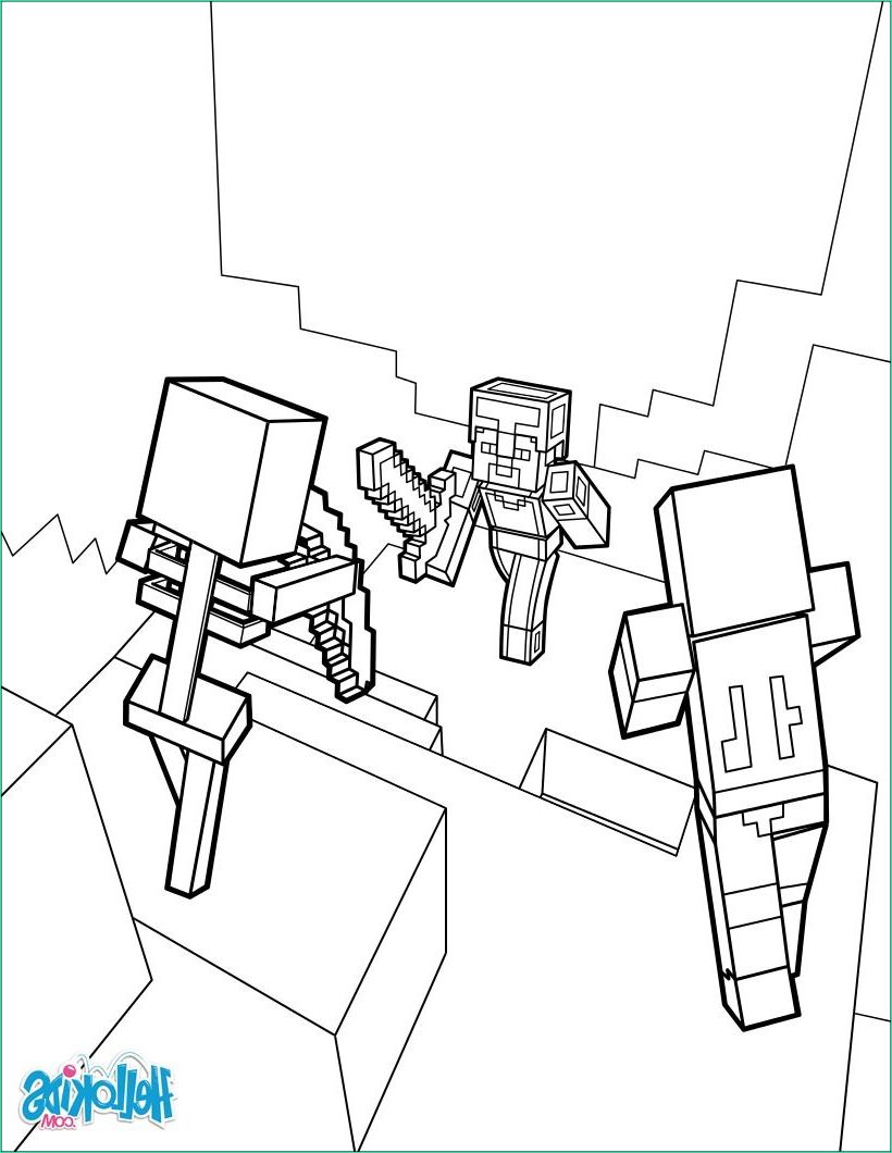 Dessin De Minecraft Cool Photos Dangerous Dungeon Fights Coloring Page From Minecraft