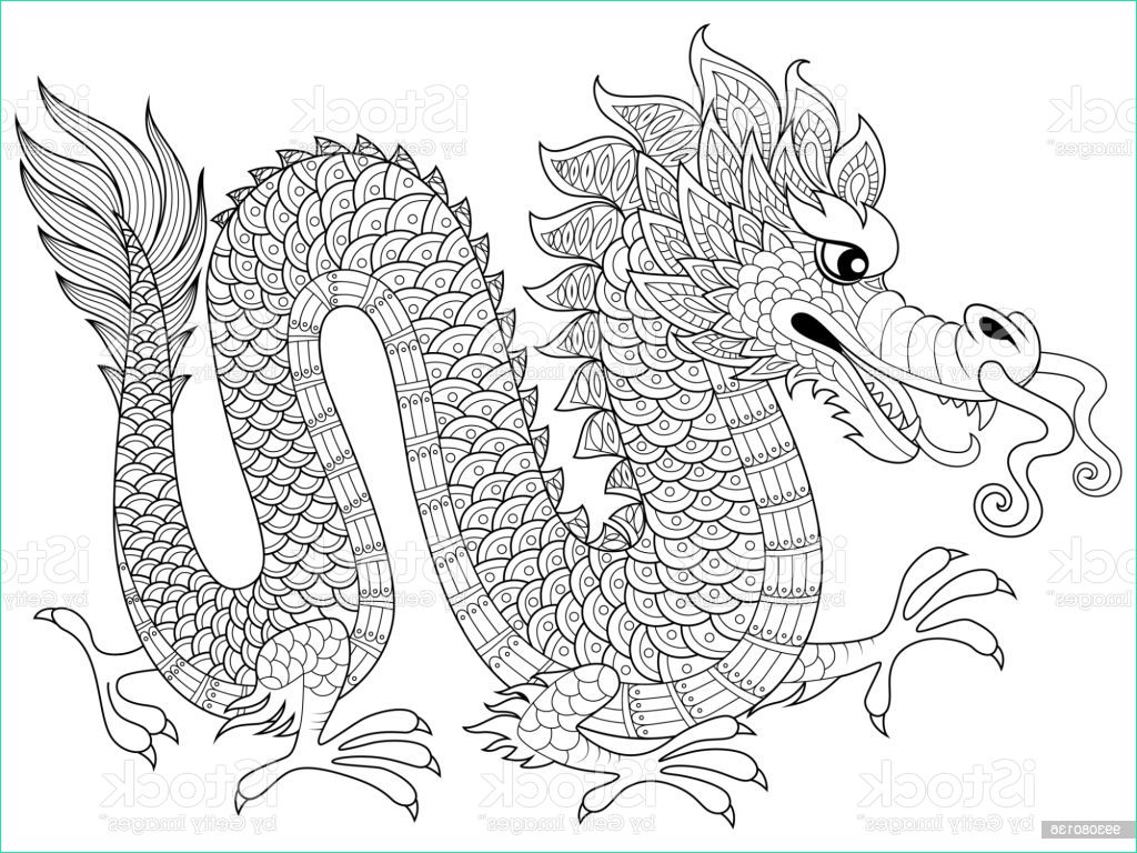 Dessin Dragon Chinois Beau Photos Chinese Dragon In Zentangle Style Adult Antistress