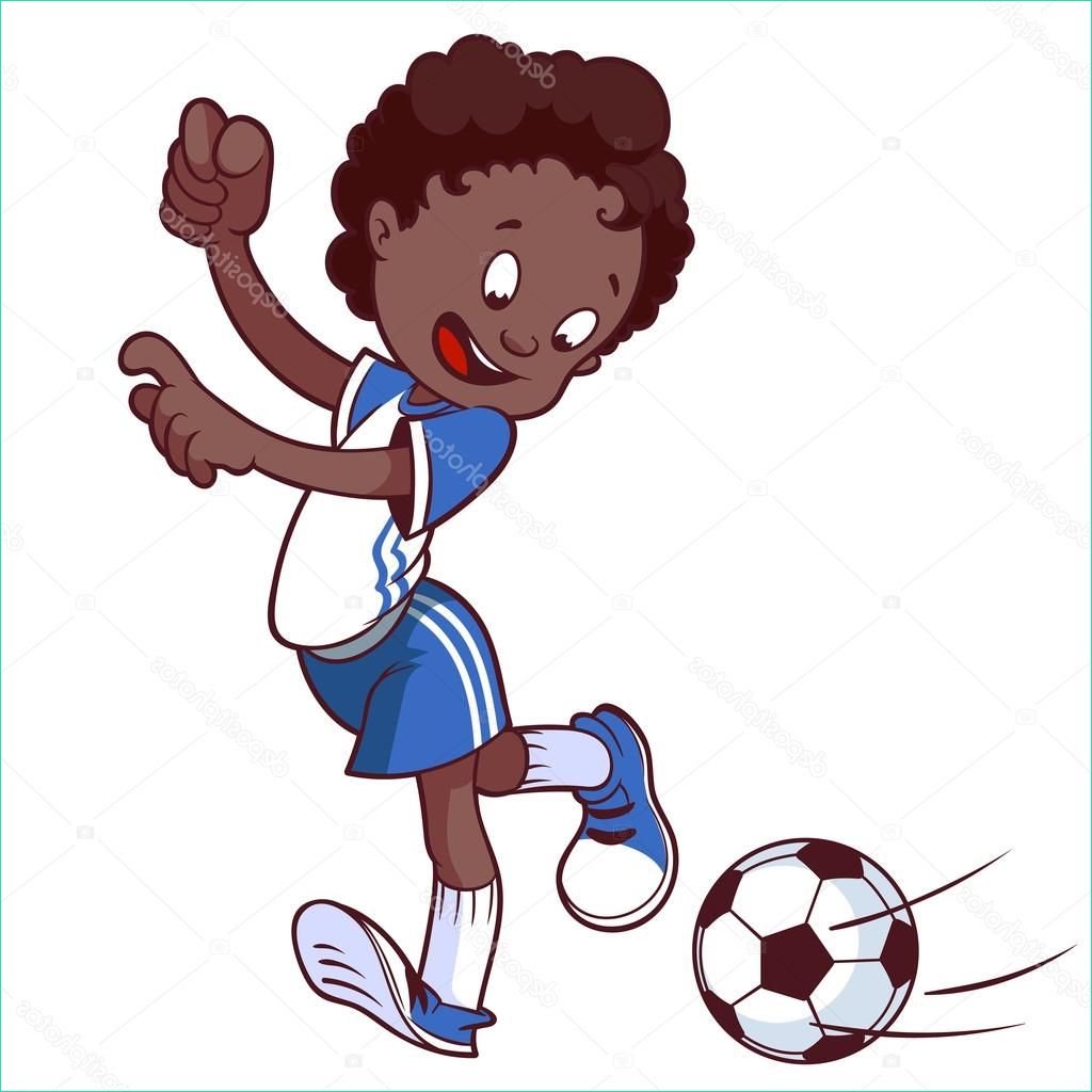 Dessin Enfants Qui Jouent Beau Photos Joyeux Enfant Qui Joue Au Football Illustration De