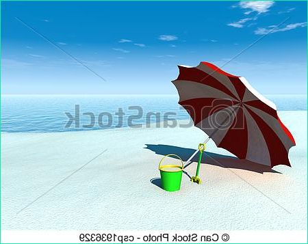 Dessin Plage Parasol Beau Images Illustration De soleil Parasol Seau Bêche Plage A