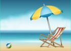 Dessin Plage Parasol Élégant Stock Summer Beach Vacation Illustration Vector