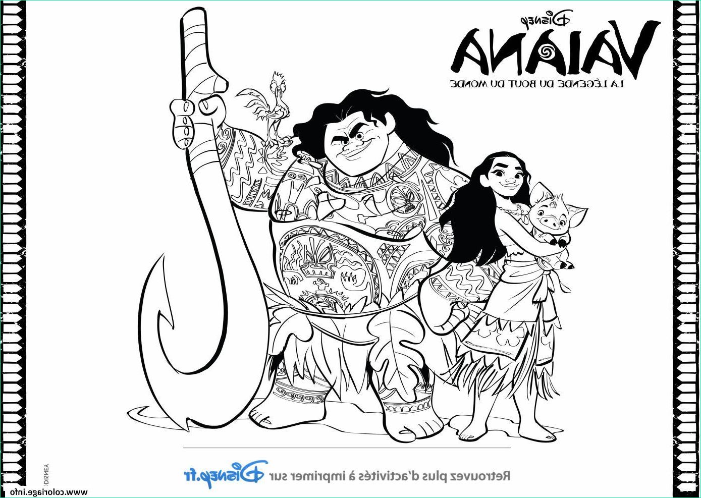 vaiana disney la legende du bout du monde coloriage dessin