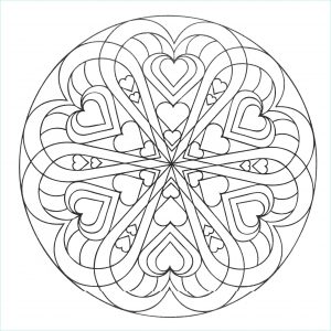 Mandala Coeur à Imprimer Impressionnant Stock Mandala Coeurs Mandalas Coloriages Difficiles Pour Adultes