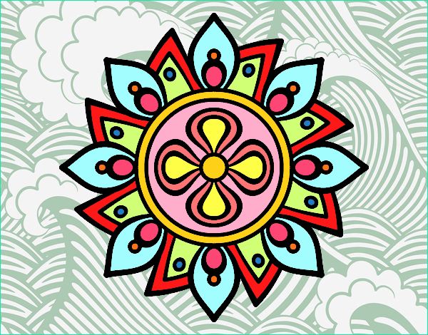 Mandala Fleur Simple Impressionnant Collection Dessin De Mandala Fleur Simple Colorie Par Membre Non