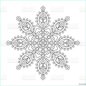 Mandala Flocon Élégant Photos Mandala Whimsical Snowflake Line Art Design Stock