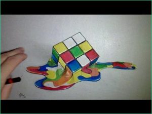 S Dessin Inspirant Images Drawing 3d Rubik S Cube Time Lapse