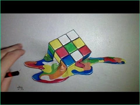 S Dessin Inspirant Images Drawing 3d Rubik S Cube Time Lapse