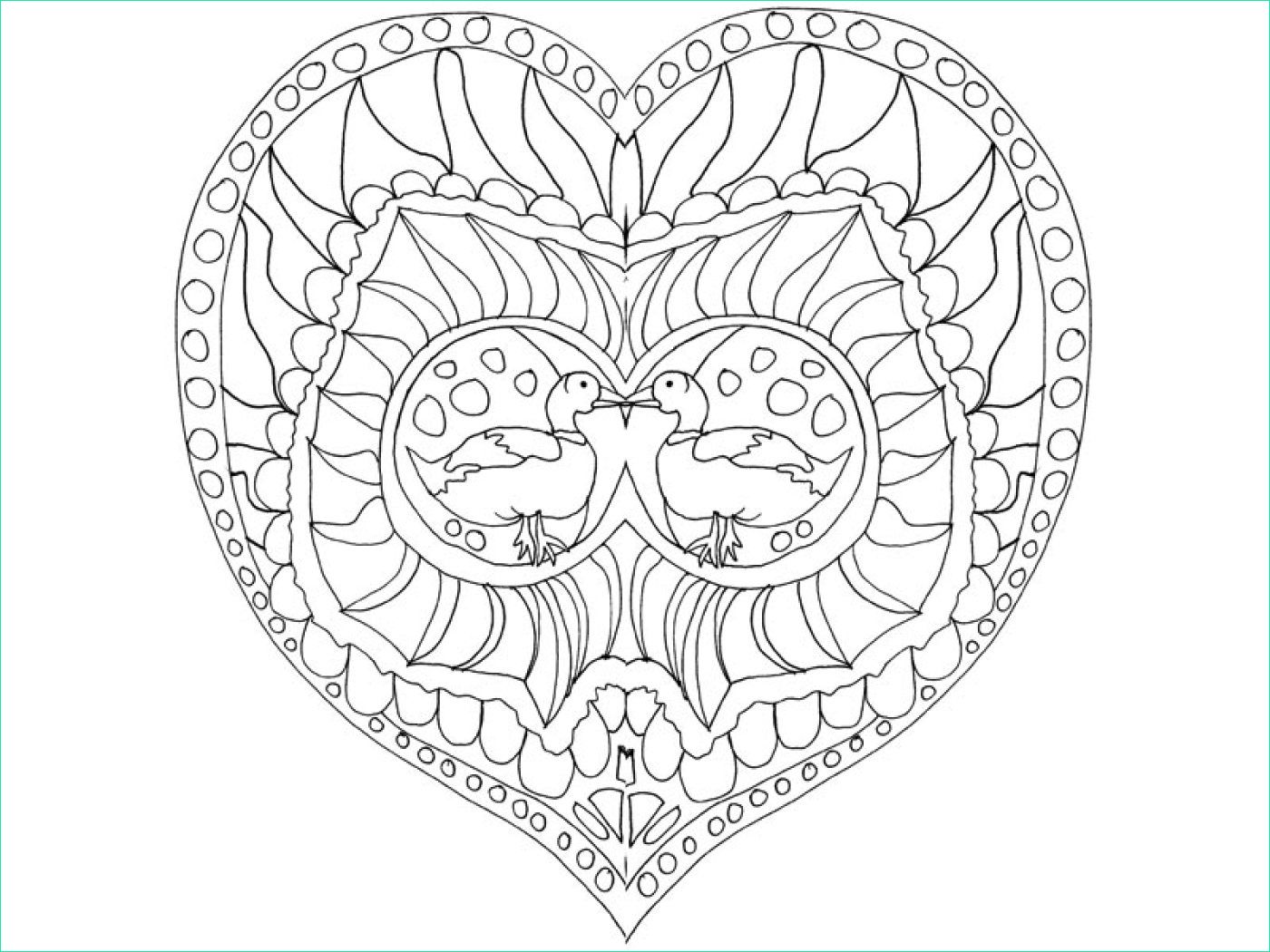 Coloriage à Imprimer Mandala Coeur Unique Photos Coloriage à Télécharger Mandala Cœur
