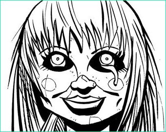 Coloriage Annabelle Luxe Image Drawing Annabelle Doll Sketch Coloring Page
