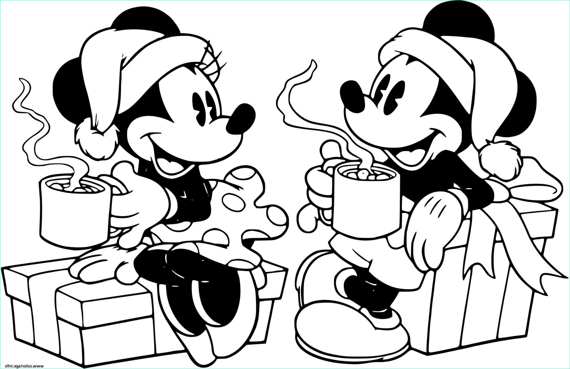 Coloriage Disney Mickey Et Minnie Beau Photos Coloriage Mickey Minnie Drinking Hot Cocoa Dessin Noel