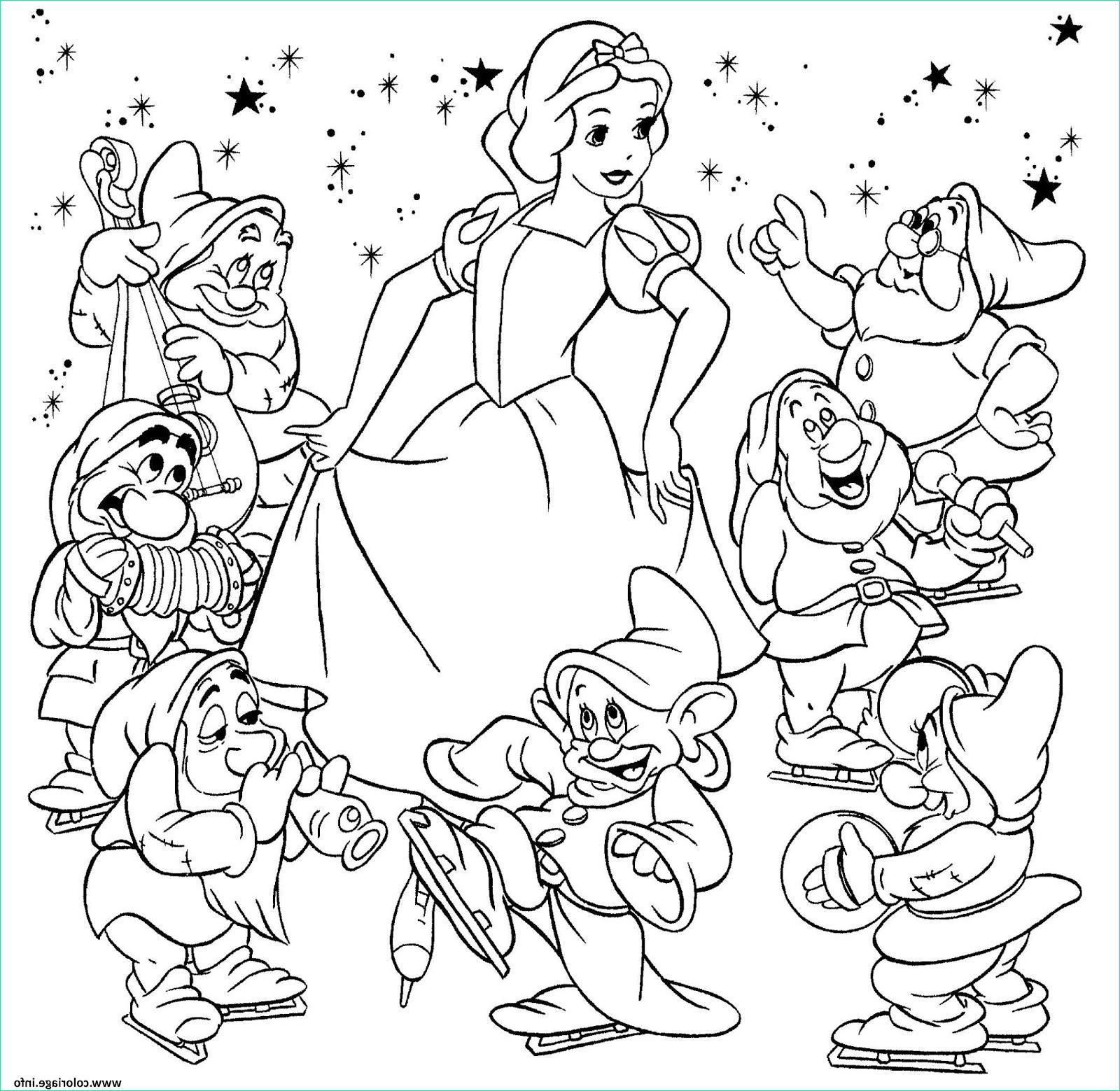 Coloriage Disney Pdf Nouveau Photographie Coloriage Blanche Neige Et Les 7 Nains Disney Dessin