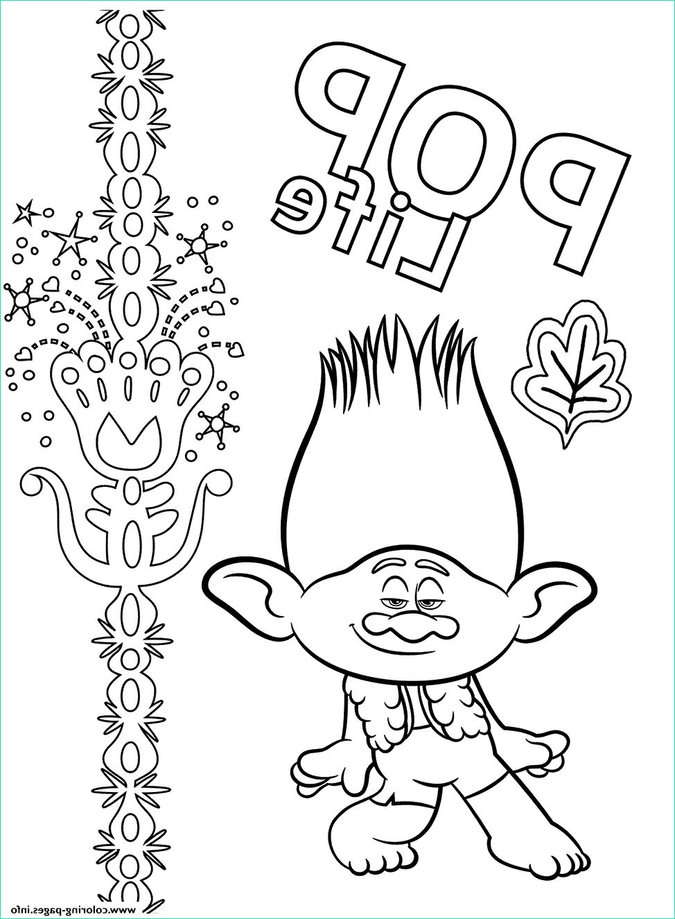 Coloriage Les Trolls à Imprimer Impressionnant Images Branch From Trolls 2 Coloring Pages Printable