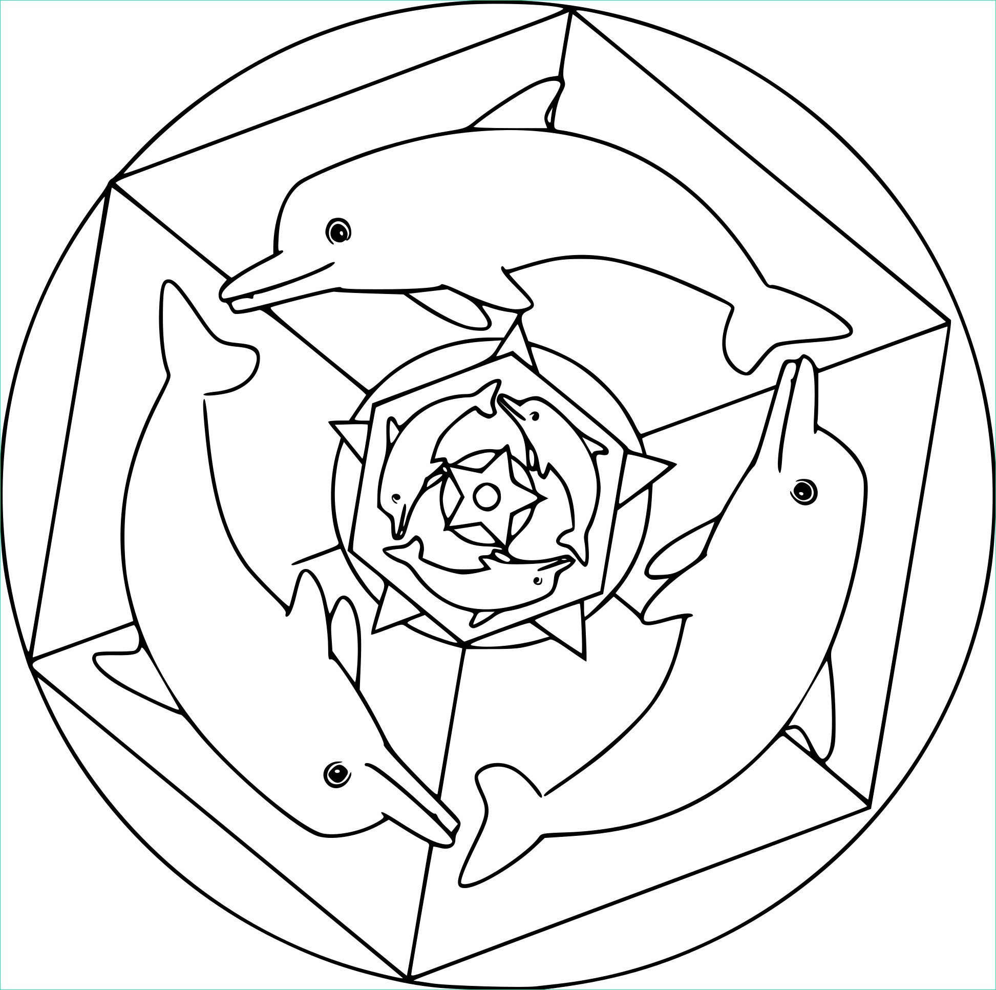 Coloriage Mandala à Imprimer Animaux Beau Image Coloriage De Mandala Dauphin à Imprimer Sur Coloriages Fo
