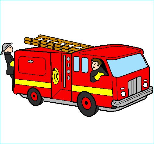 Dessin Camion Pompier Cool Photographie Dessin De Pompiers Dans Le Camion Colorie Par Membre Non