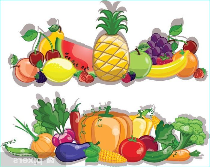Dessin Fruits Et Légumes Élégant Photos Sticker Légumes De Dessin Animé Et Fruits Fond • Pixers