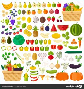 Dessin Fruits Et Légumes Luxe Collection Fruits Légumes Plat Icône isolé Jeu Simple Ingré Nts