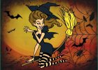 Dessin Halloween sorciere Sur Un Balai Impressionnant Photos Dessin De sorcière Volant Sur son Balai Colorie Par Membre