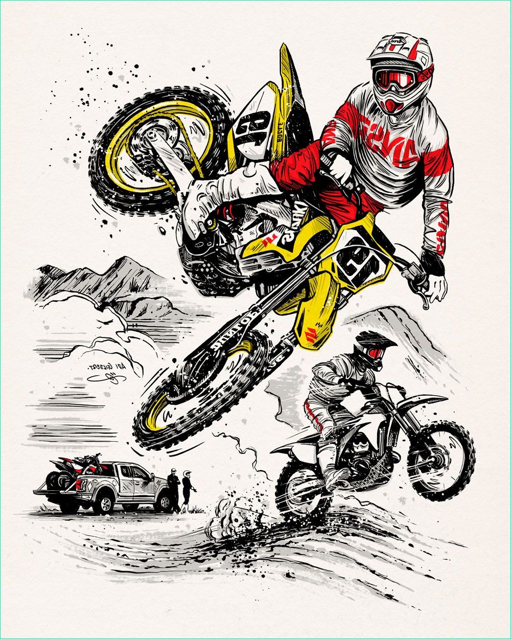 Dessin Motocross Cool Images F Road Cover Illustration