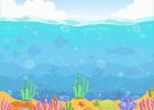 Dessin Ocean Cool Image Seamless Underwater Landscape In Cartoon Style Fish and