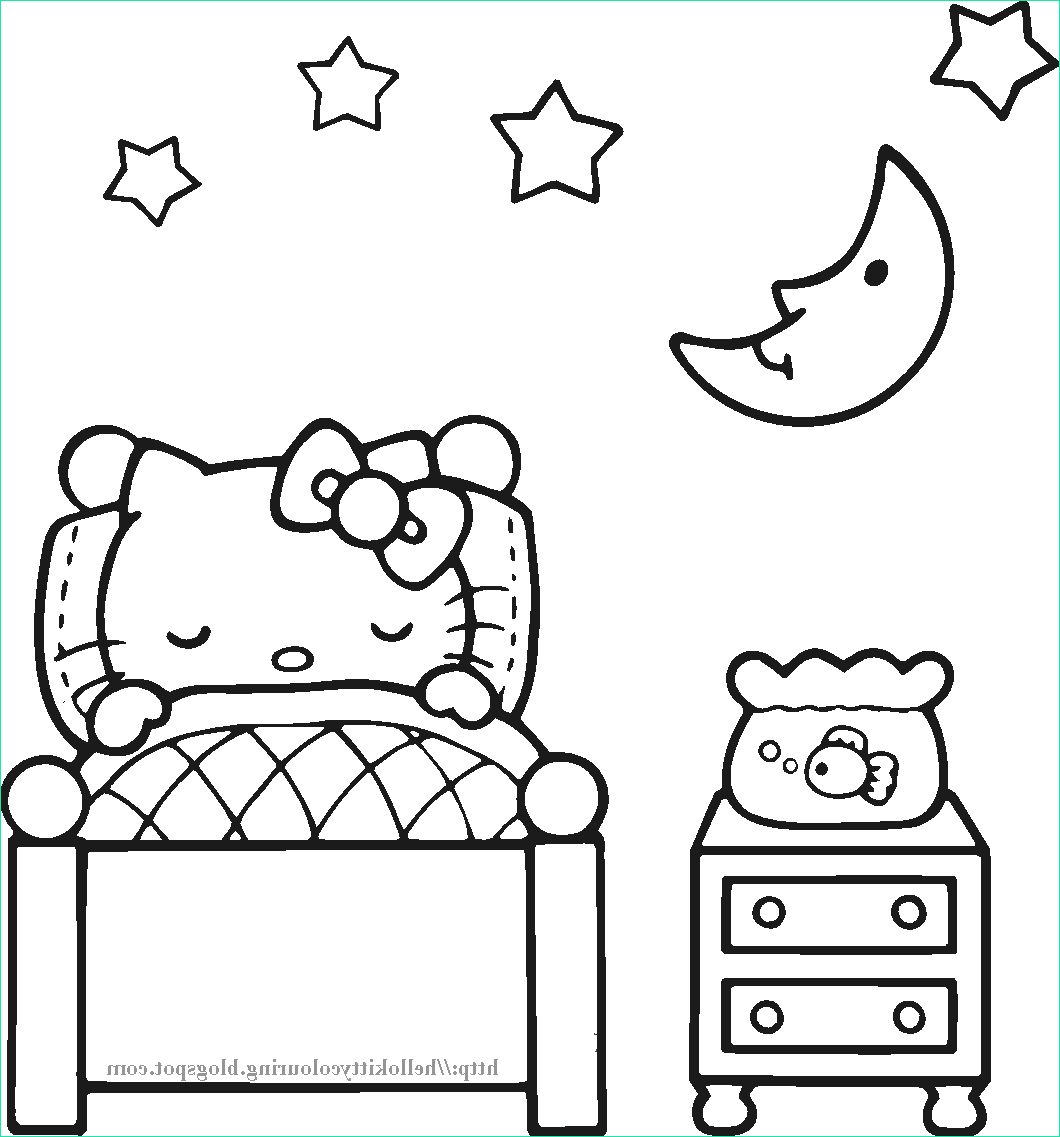Hello Kitty à Colorier Cool Photos Hello Kitty Coloring Pages