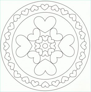 Mandala Coeur à Colorier Cool Stock Coloriage Mandala Cœur Facile À Imprimer Et Colorier