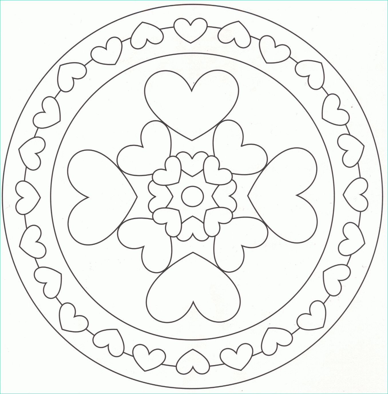 Mandala Coeur à Colorier Cool Stock Coloriage Mandala Cœur Facile À Imprimer Et Colorier