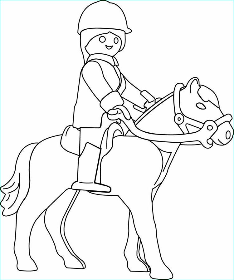 Playmobil A Colorier Beau Collection Coloriage Playmobil A Cheval