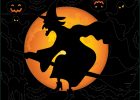 Sorcière Halloween Dessin Unique Photographie Sticker Halloween sorcière Volante – Stickers Fêtes